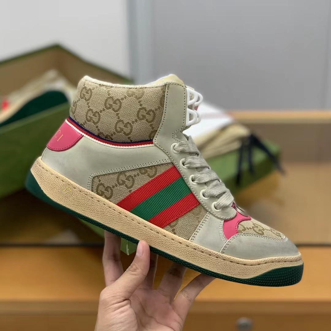 Gucci High-top Distressed sneakers W US6.5=EUR37=CM23.5