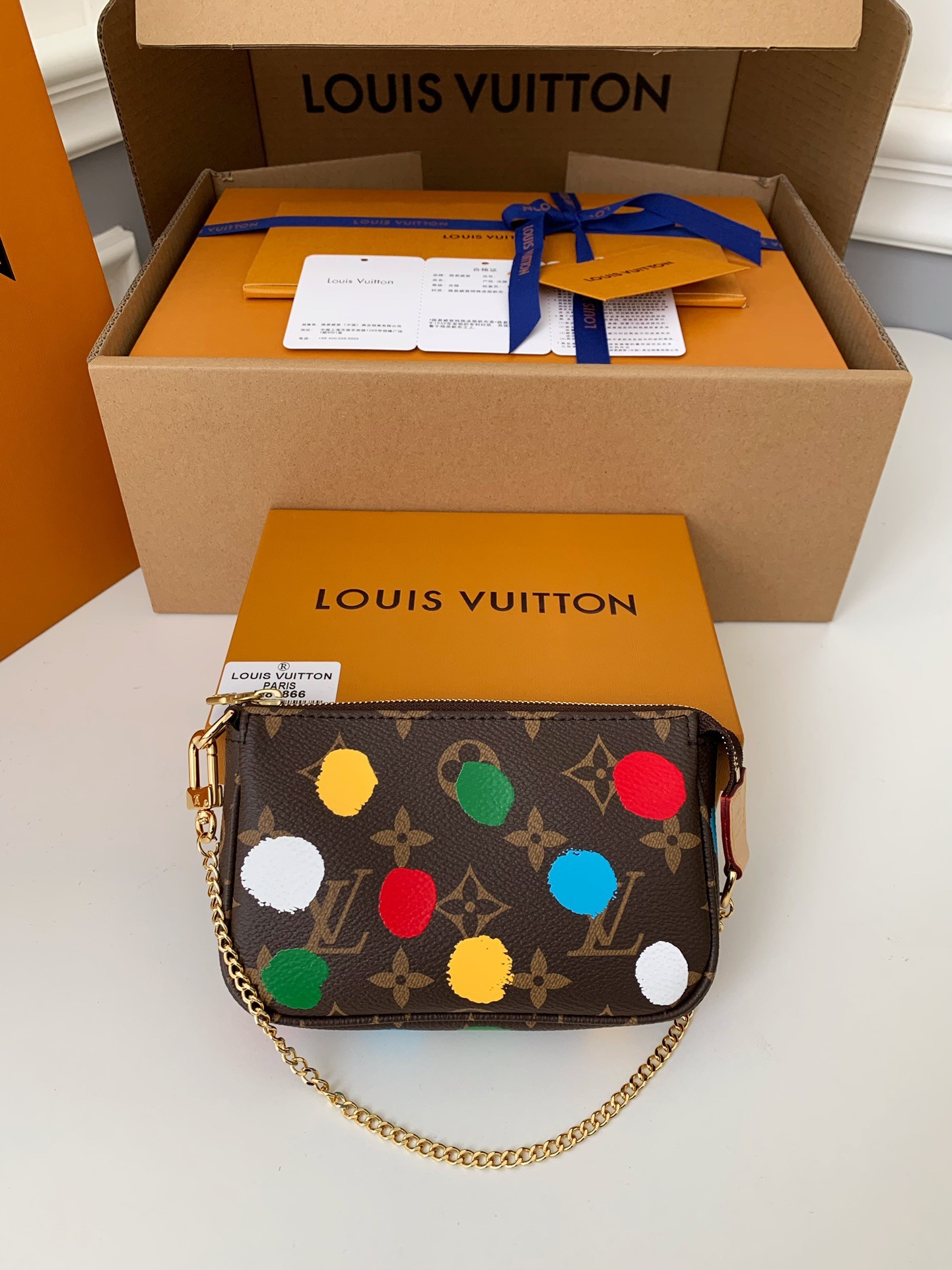 Louis Vuitton × YK MINI POCHETTE ACCESSOIRES mini Mahjong bag M81866 size：15.5*10.5*4cm