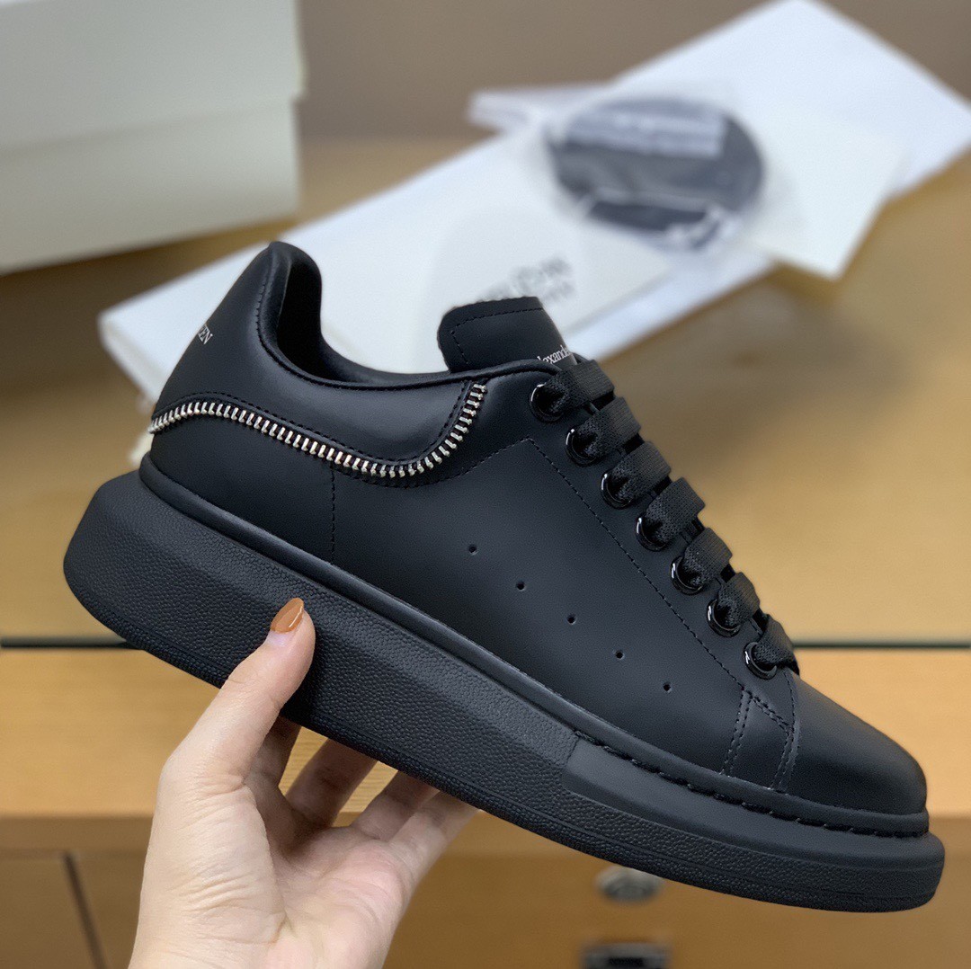 Alexander McQueen MQ All black zip Sneakers  W US5.5=EUR36=CM23