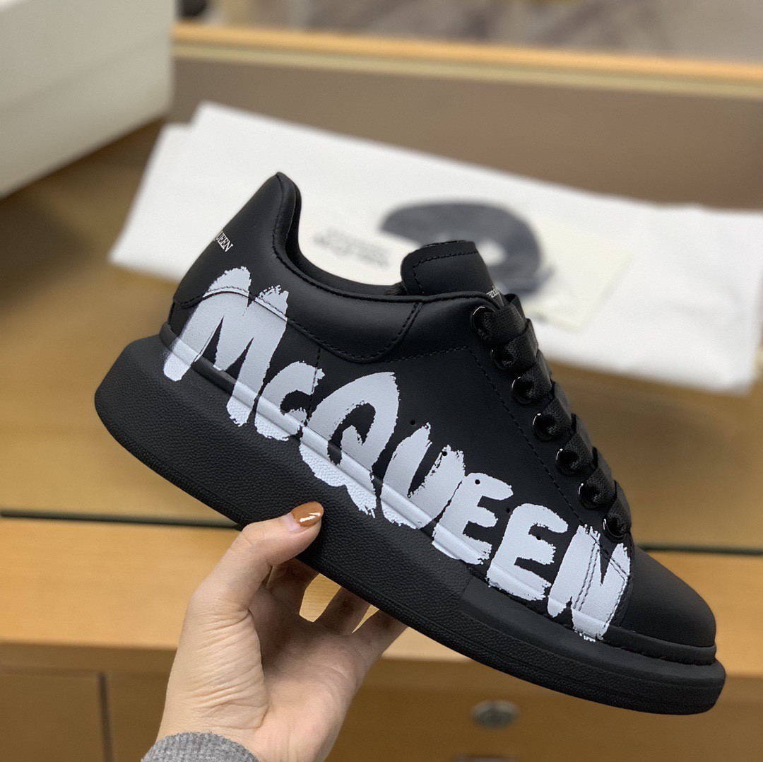 Alexander McQueen MQ 3D black letter Sneakers  W US5.5=EUR36=CM23