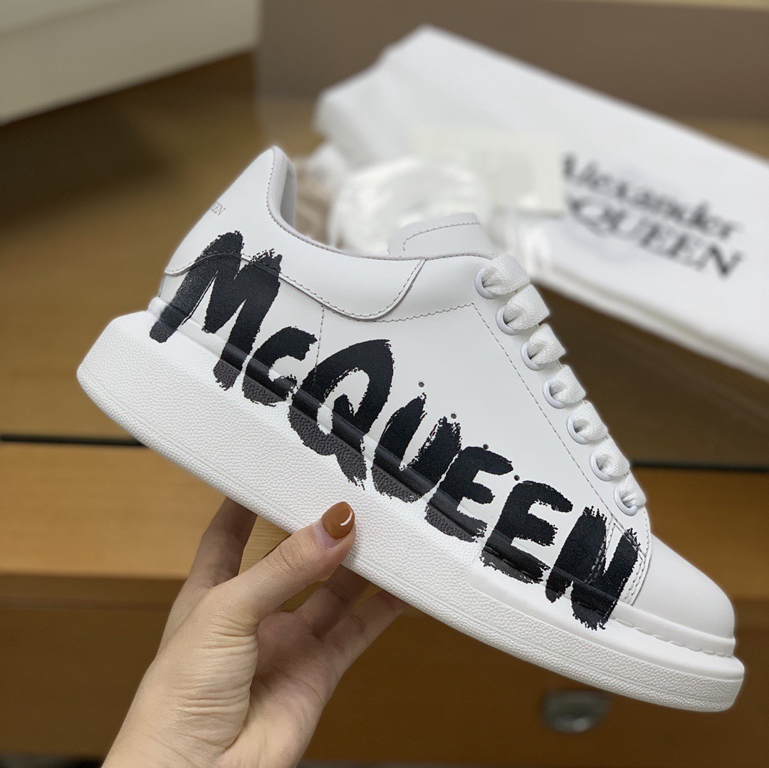 Alexander McQueen MQ 3D white letter Sneakers  W US5.5=EUR36=CM23