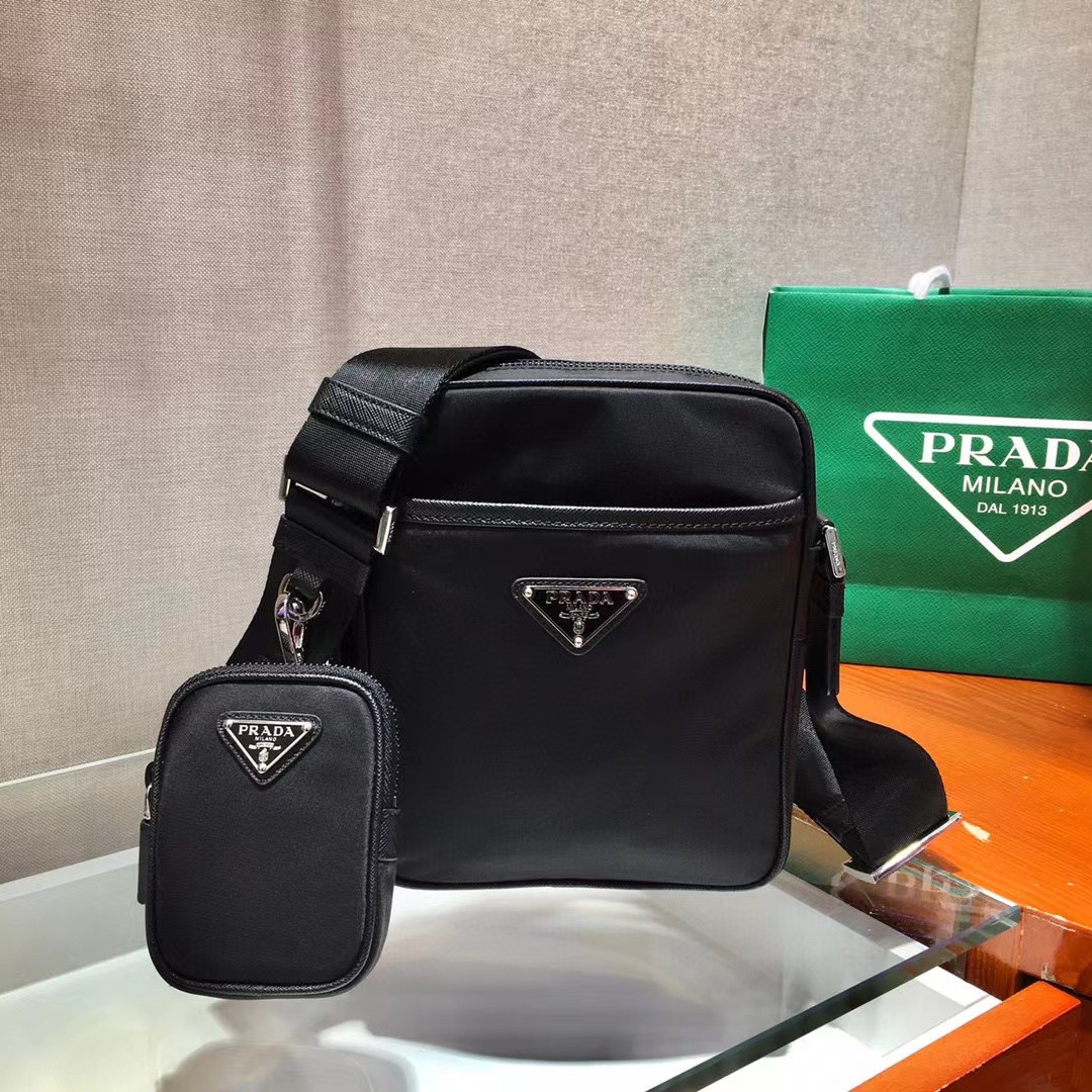 PRADA Re-Nylon recycled nylon and saffiano leather shoulder bag