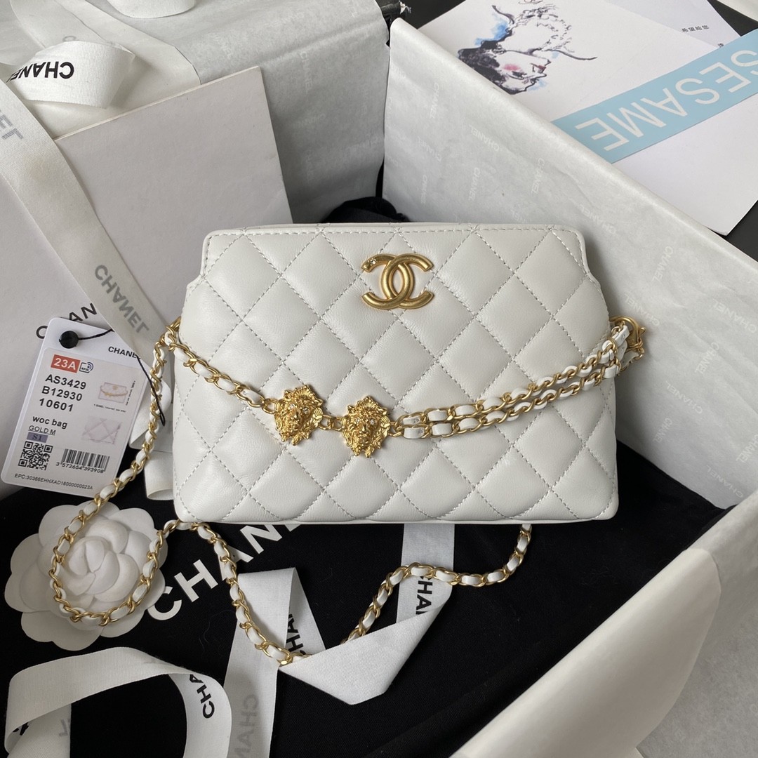 ​Chanel 23A Golden Little Lion Chain Bag AP3429, Top Quality   Size: 19 * 13 * 8cm