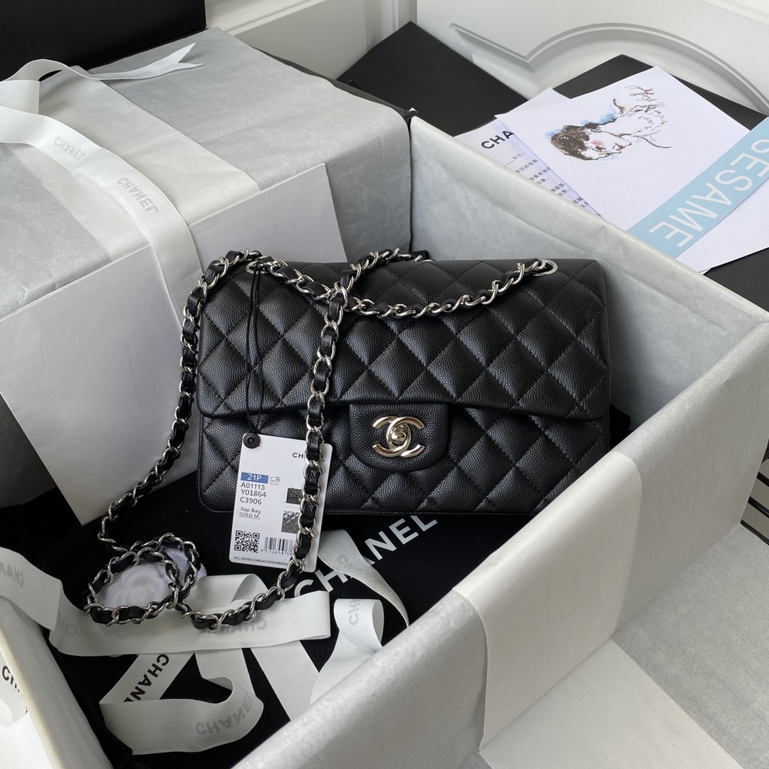 Chanel Classic Flap Bag A01113, Top Quality,  Medium Size: 23cm