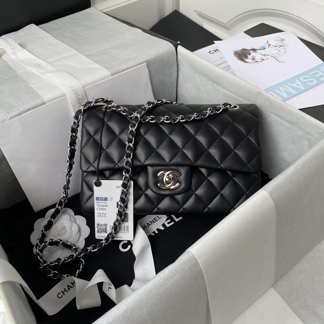 Chanel Classic Flap Bag A01113, Top Quality,  Medium Size: 23cm