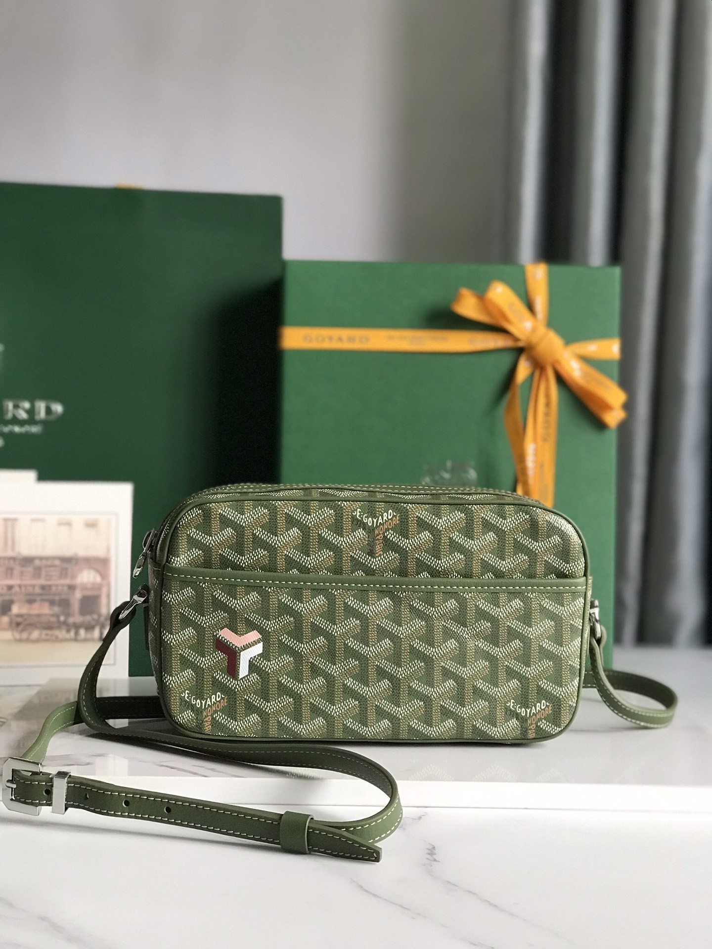 Goyard 2023 brand new Khaki Green Cap-Vert camera bag Size: 22 * 13 * 6.5cm