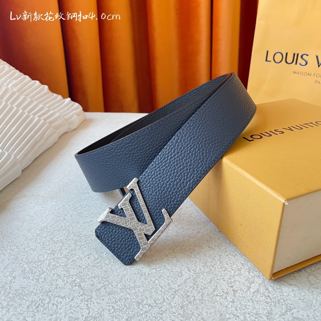 Louis Vuitton New pattern steel buckle 4.0cm Belt 000150 1（65-73cm）