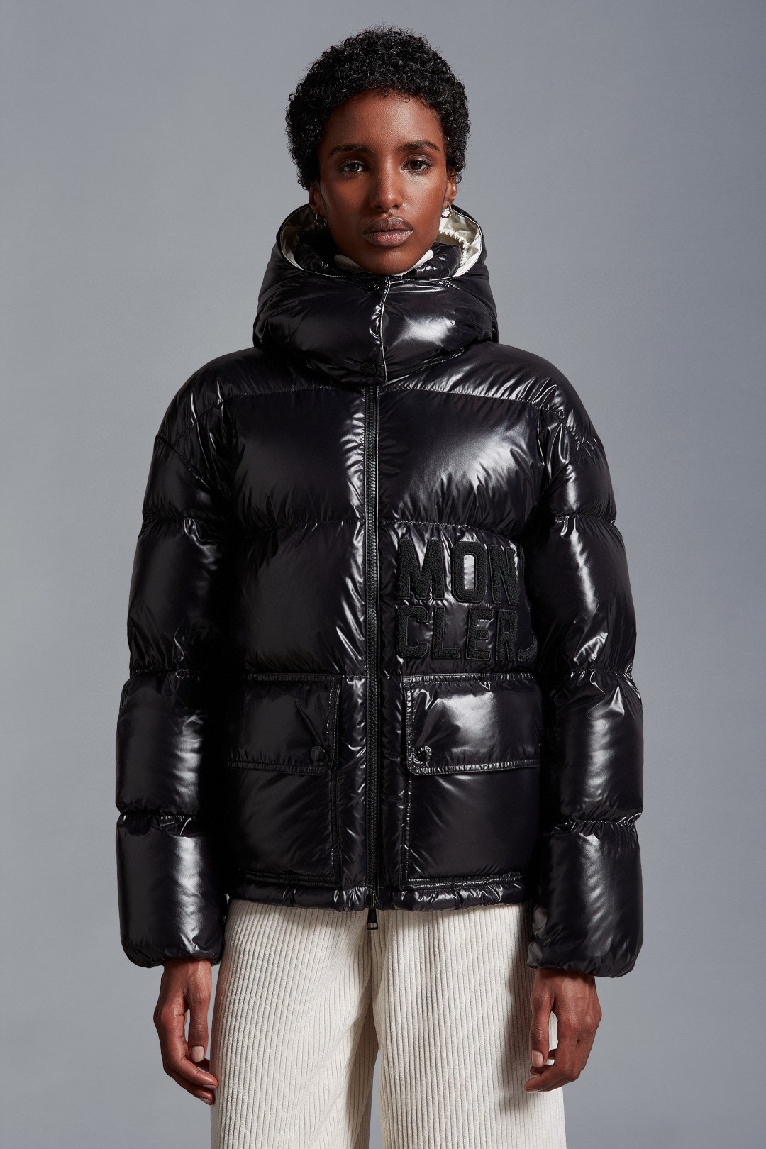 Moncler Thick down jacket for women-black 100kg 195cm