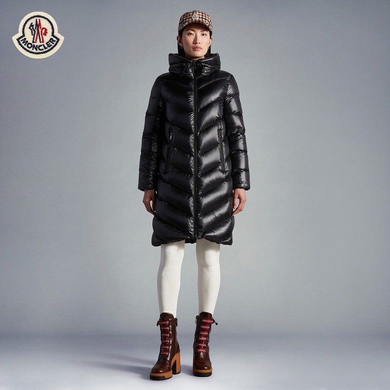 Moncler long wide down jacket for women-black 100kg 195cm