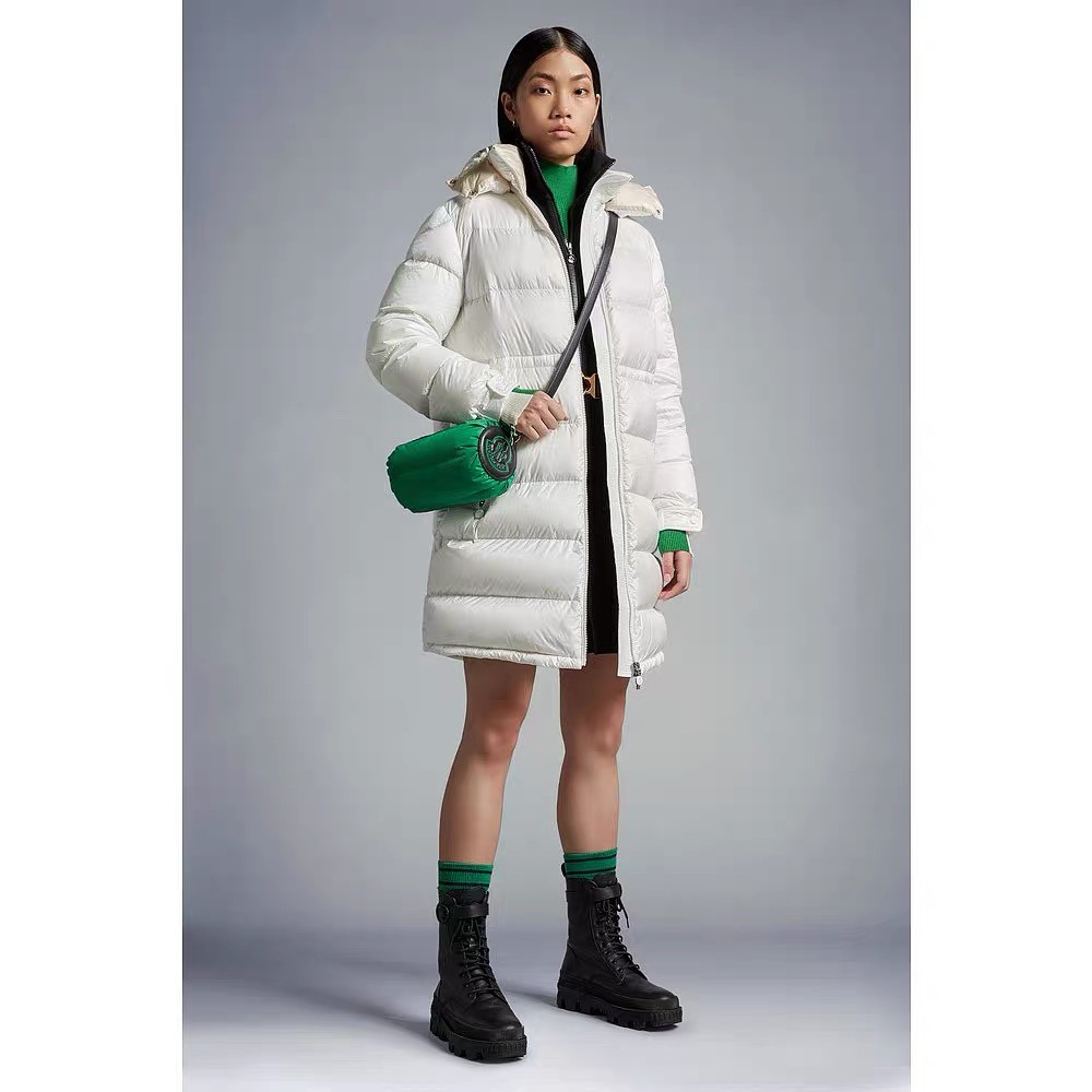 Moncler long wide down jacket for women-White 100kg 195cm