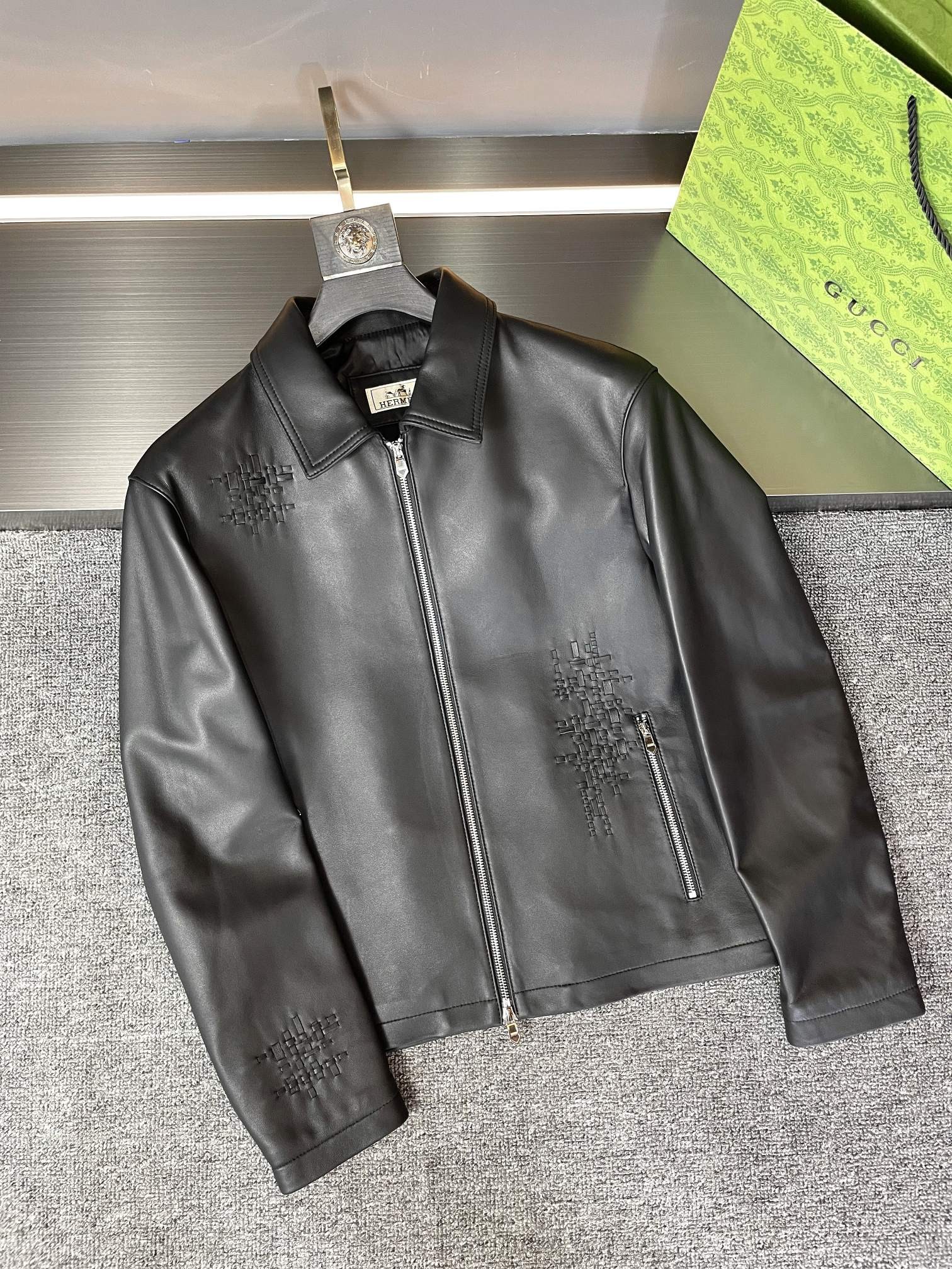 Hermes 23rd Paris Fashion Show Leather Jacket 100kg 195cm