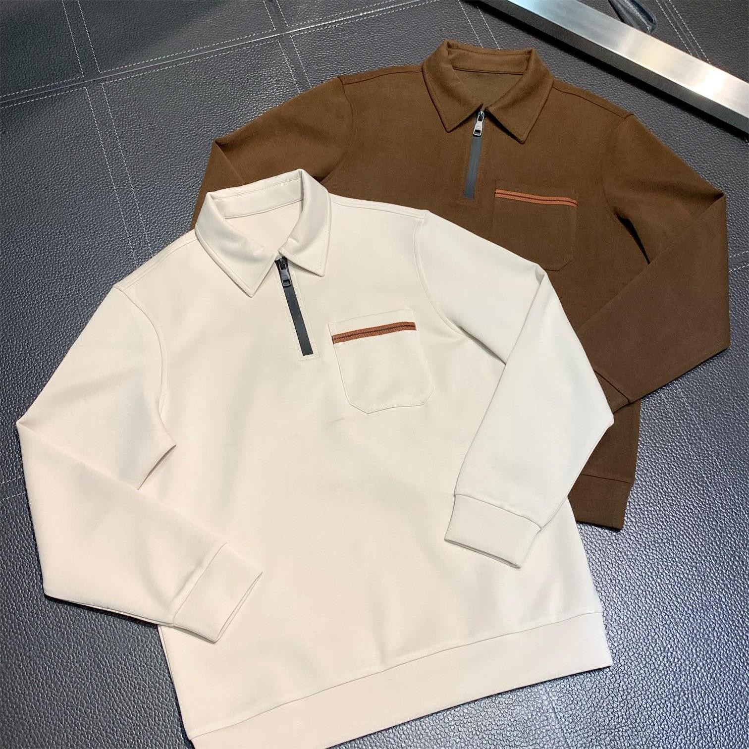 Zegna lapel casual sweatshirt White 100kg 195cm