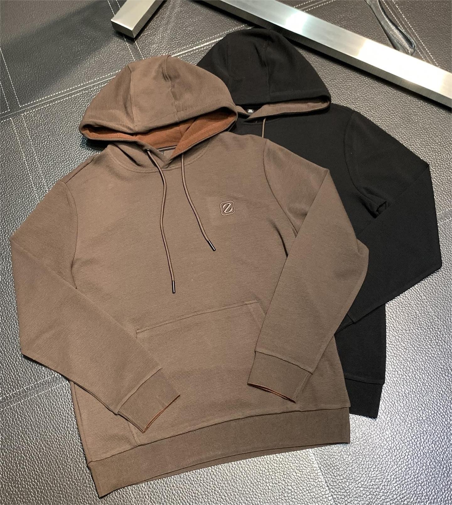 Zegna Men's casual hooded sweatshirt brown 100kg 195cm