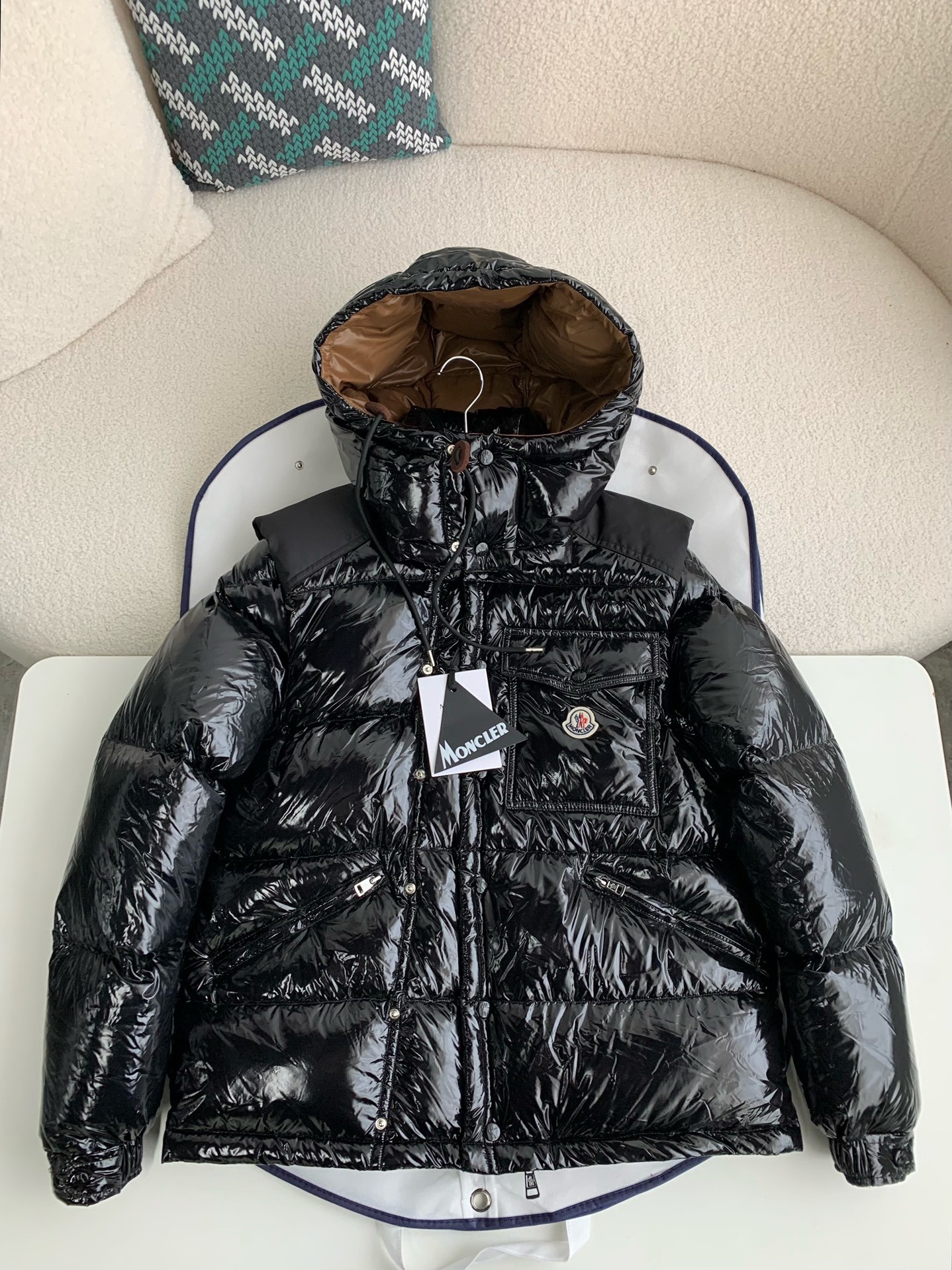 Moncler Short  men's down jacket 100kg 195cm