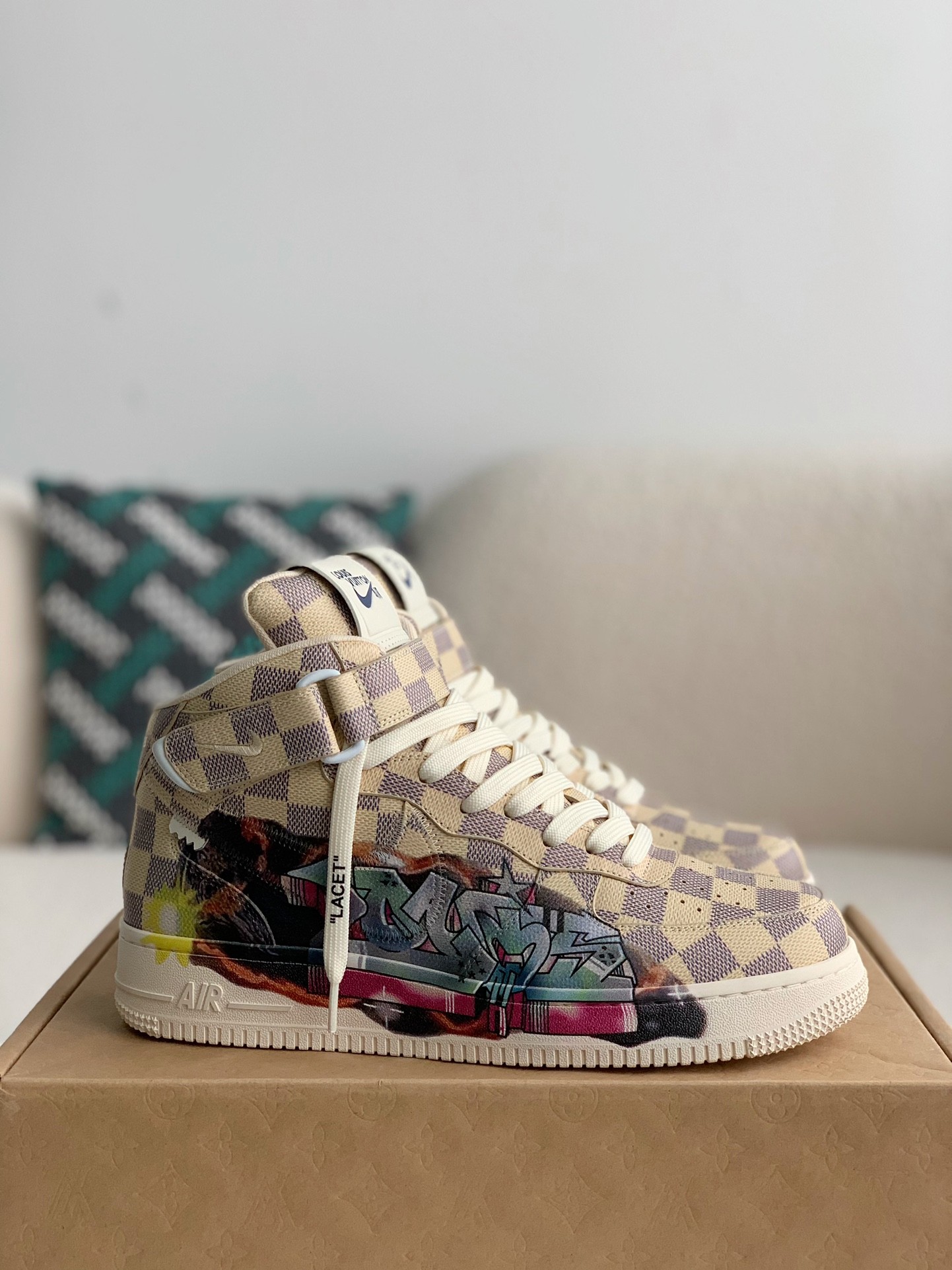 LOUIS VUITTON X NIKE AIR FORCE 1 high Sneaker Size Opition Select