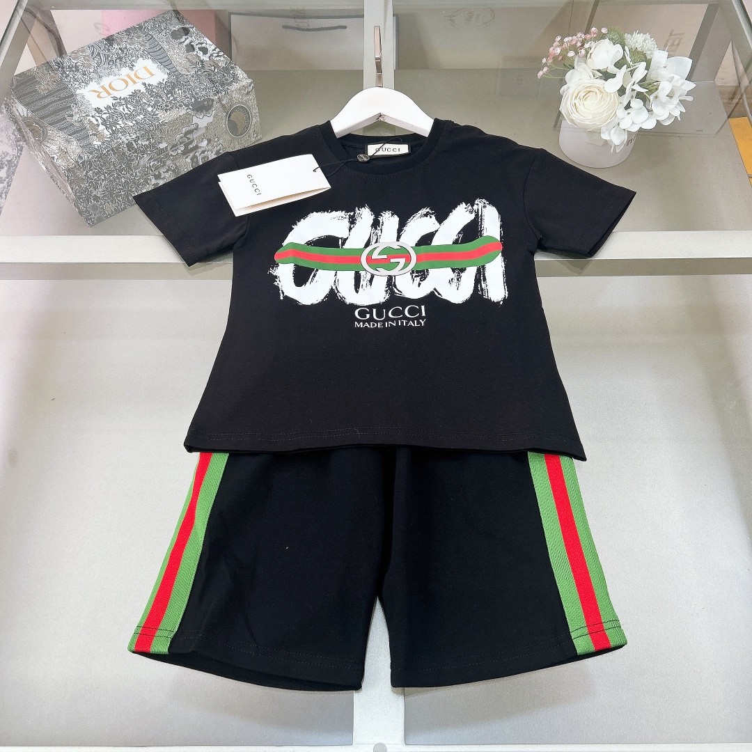 Gucci 2024\/SS new logo printed T-shirt suit 141~160cm = 56~63 inches