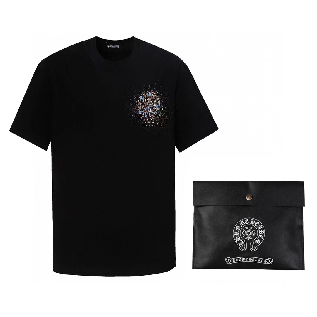 Chrome Hearts heart splashed ink Sanskrit horseshoe t-shirtarts  195cm 100kg