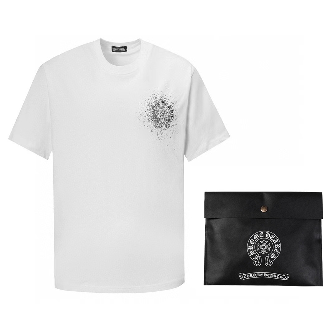 Chrome Hearts heart splashed ink Sanskrit horseshoe t-shirtarts  195cm 100kg