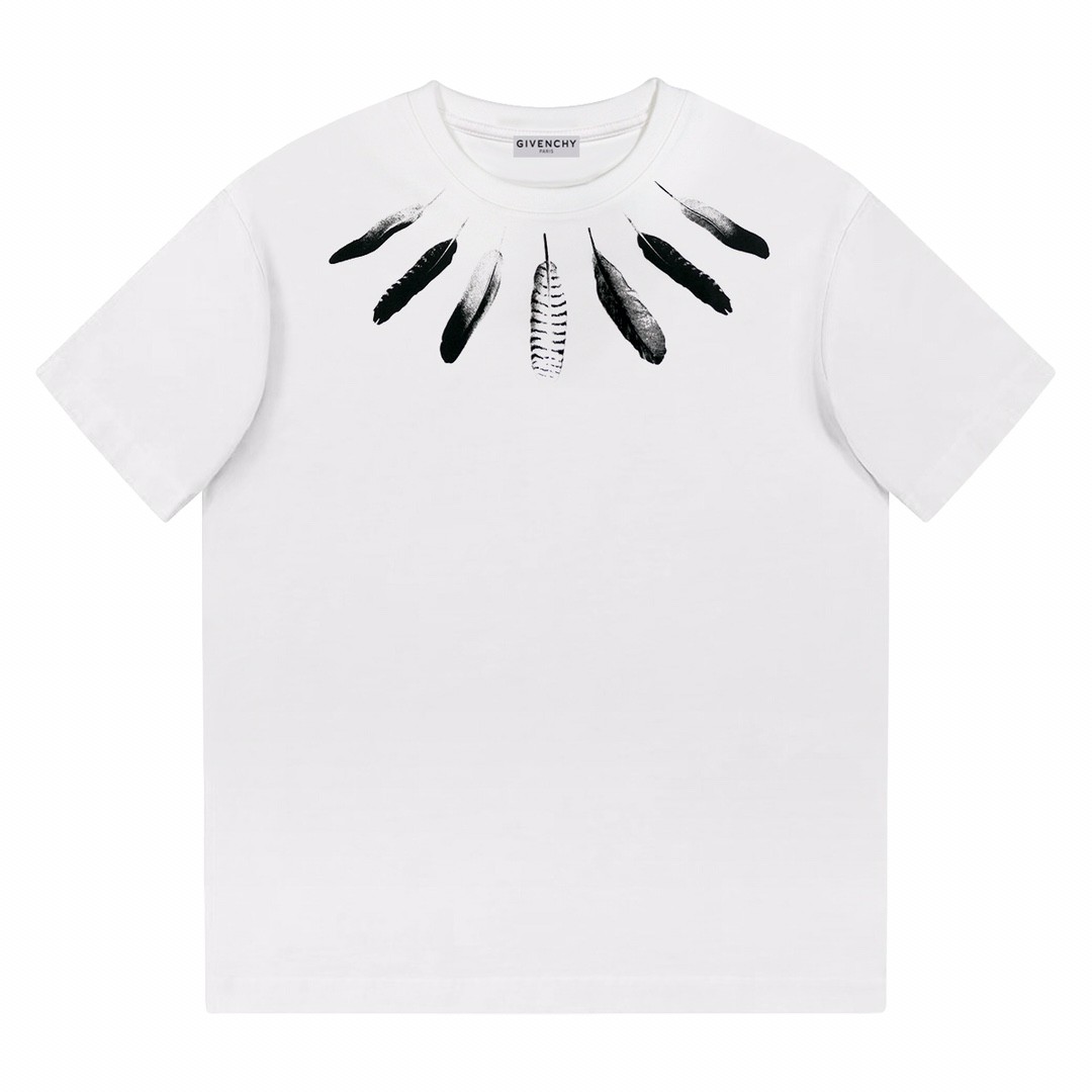 Givenchy 2024ss new summer feather print t-shirt 195cm 100kg