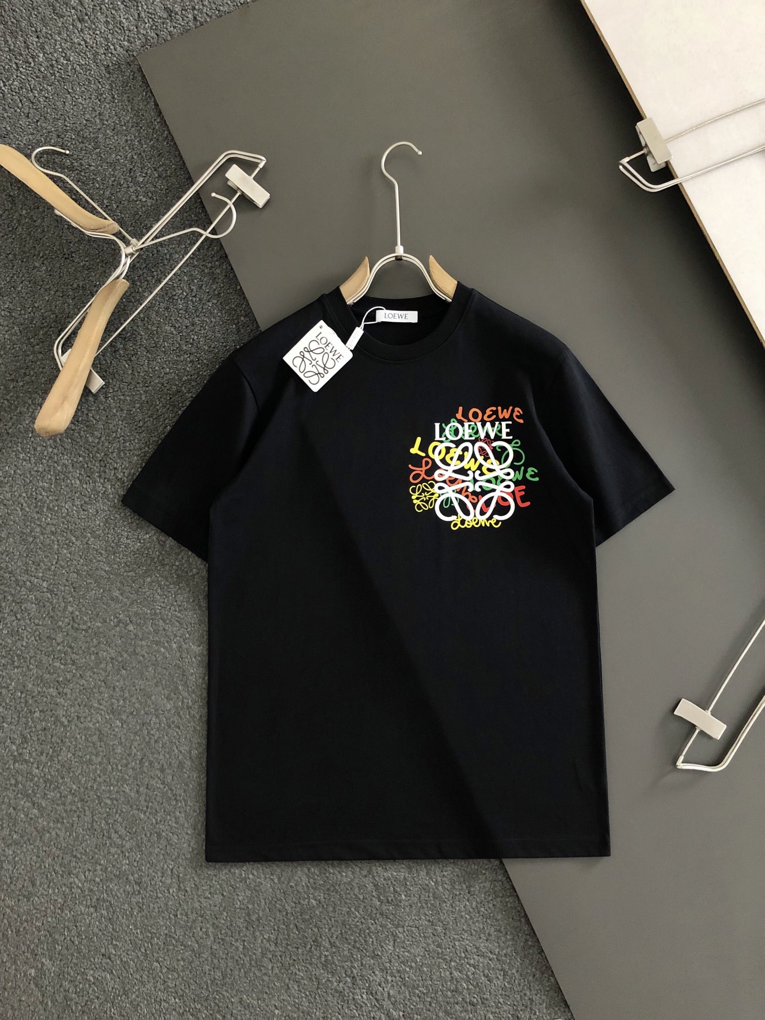 LOEWE Multi-logo color fusion T-shirt series 195cm 100kg