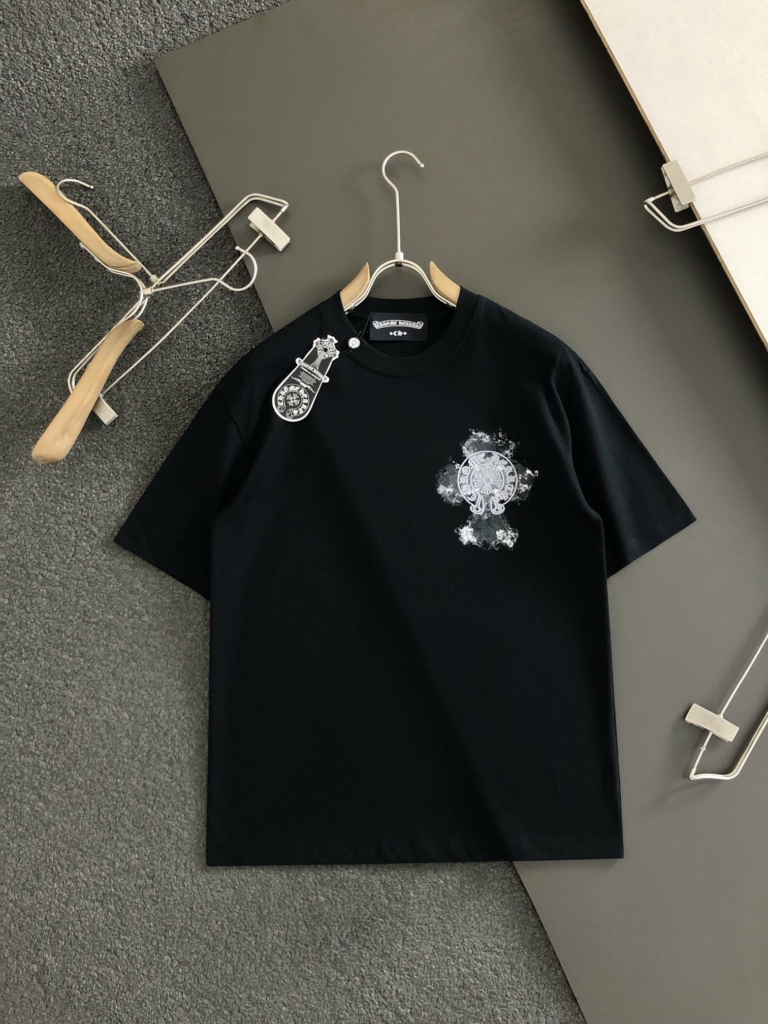 Chrome Hearts Daub print blended with light embroidery t-shirt 100kg≈220 pounds 195cm ≈ 6 feet 5 inches