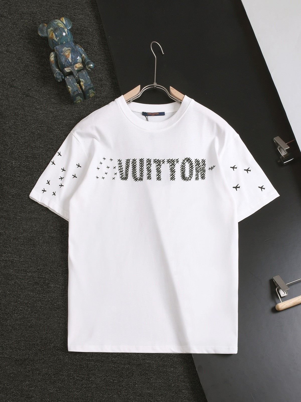 Louis Vuitton 24SS early spring new large-scale small aircraft printed t-shirt 100kg≈220 pounds 195cm ≈ 6 feet 5 inches