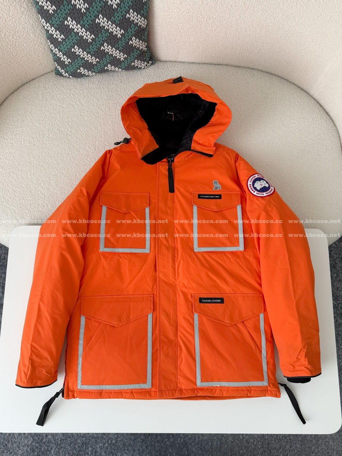 「#6031」Canada Goose x OVO Joint Model Reflective Strip Hooded Down Jacket