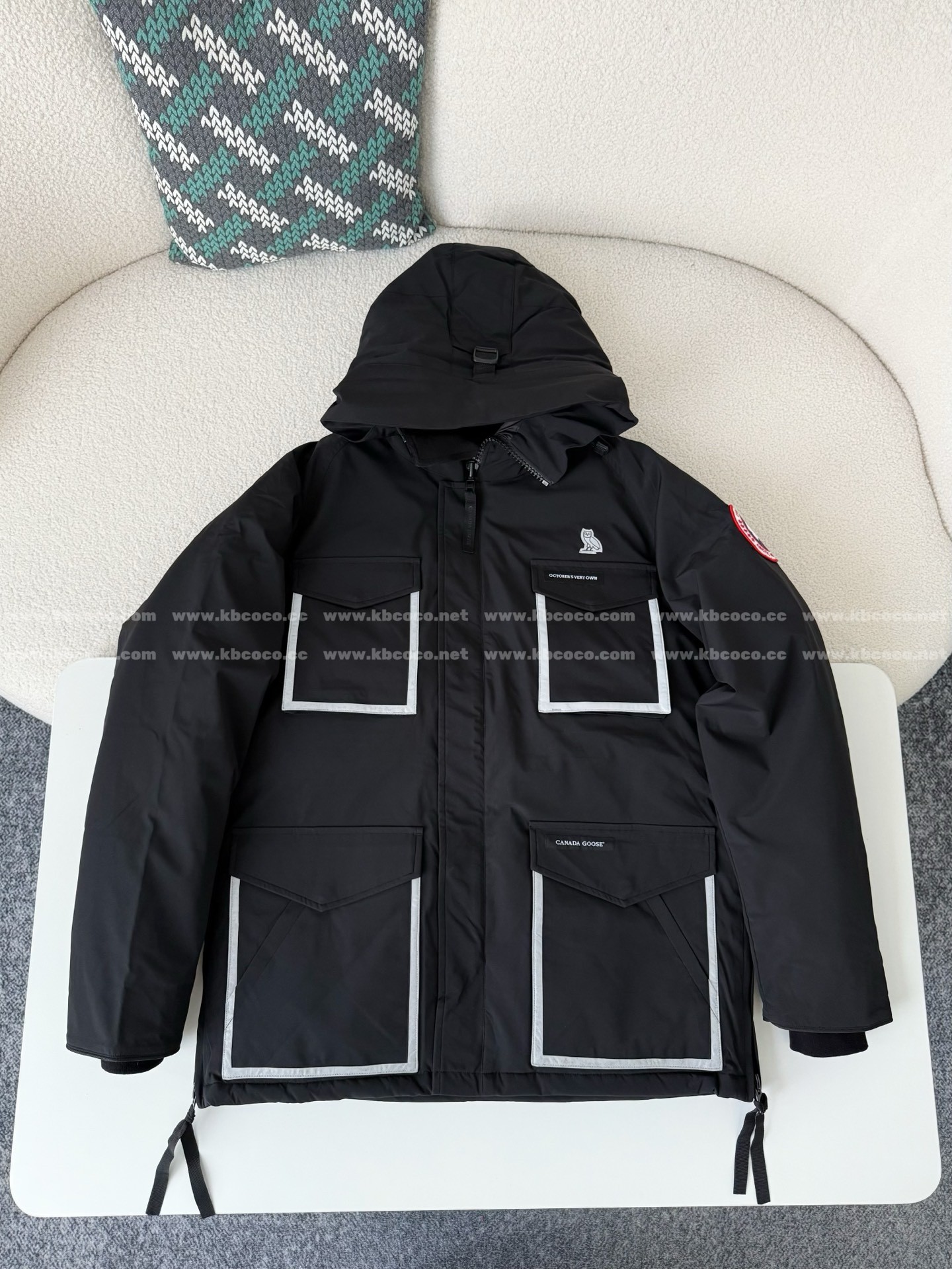 「#6033」Canada Goose x OVO Joint Model Reflective Strip Hooded Down Jacket