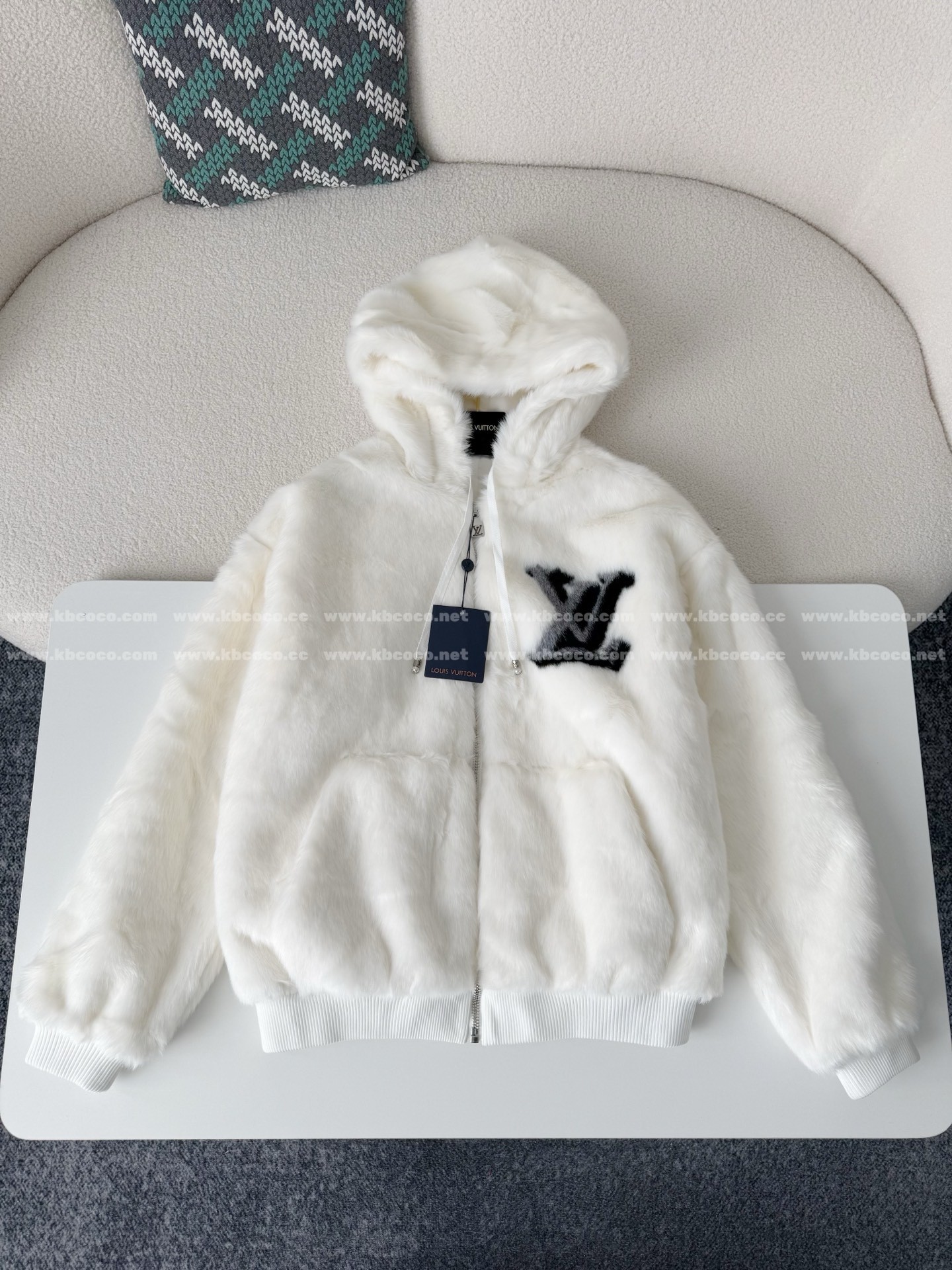 「#6036」Louis Vuitton Hooded Fleece Jacket
