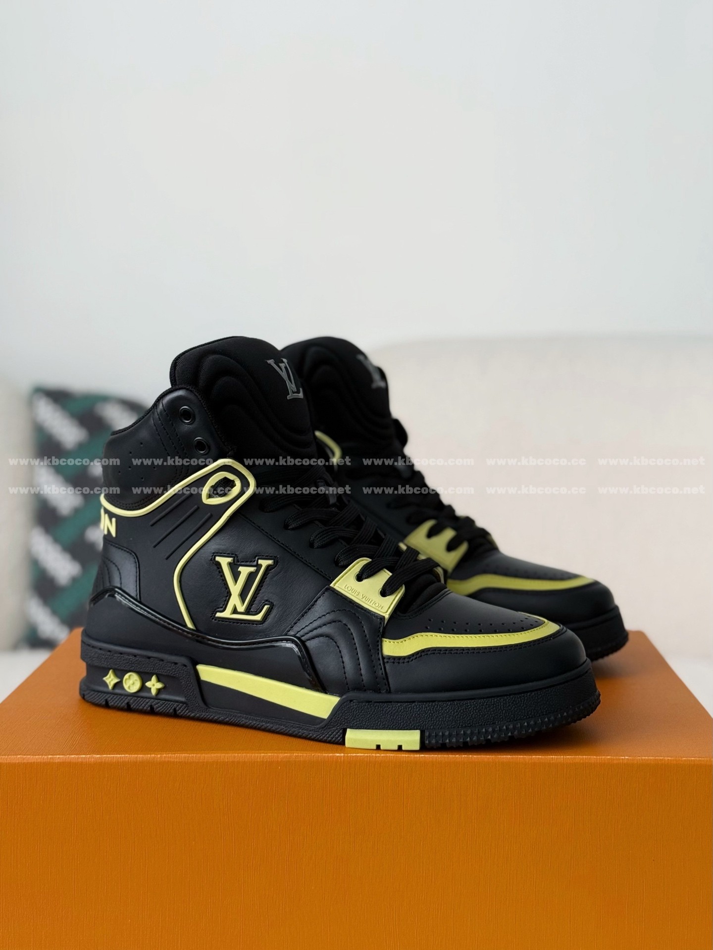 「#6257」Louis Vuitton Trainer Classic Printed High-Top Sneakers