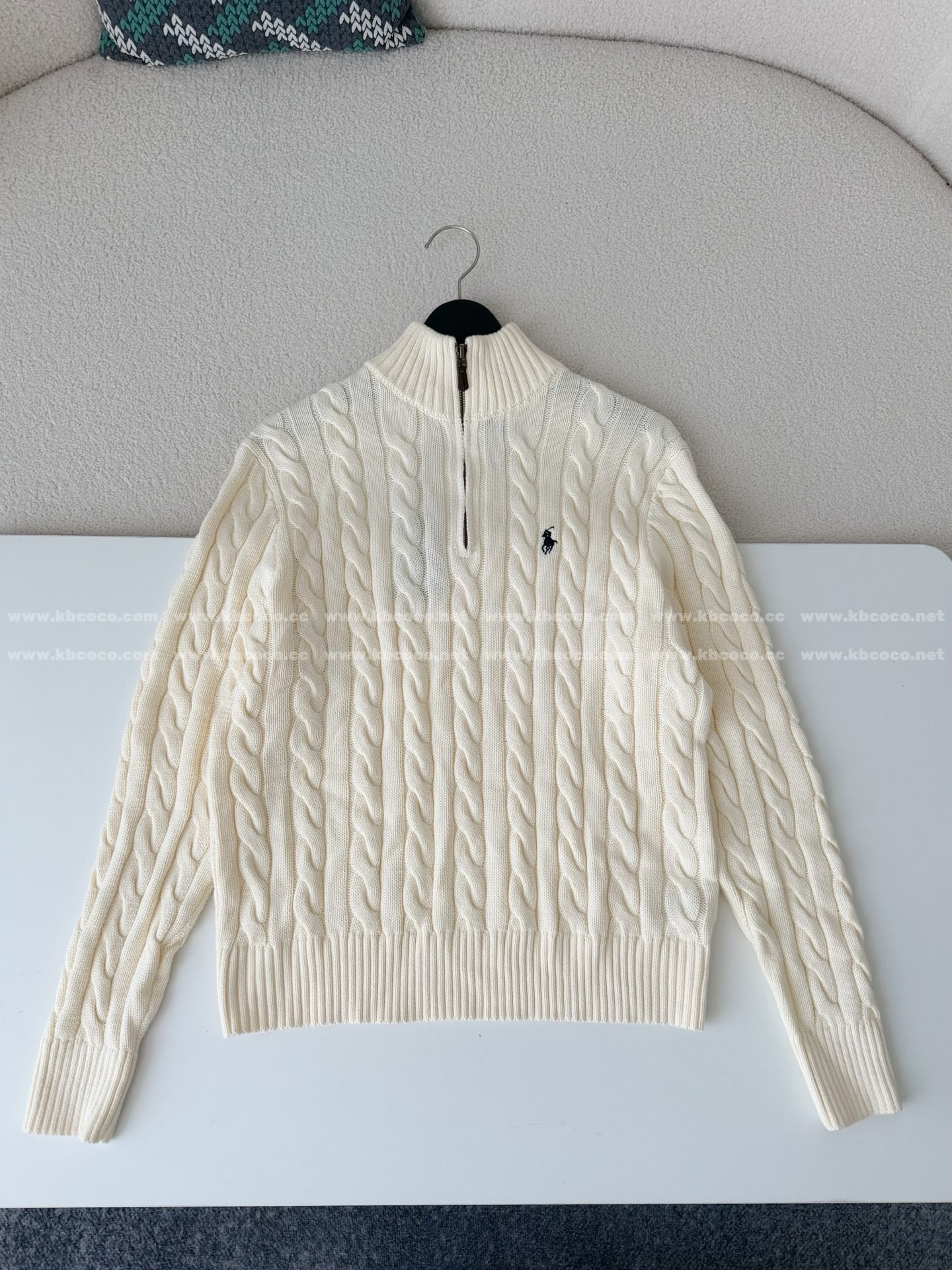 「#6431」Ralph Lauren Half-Zip Sand-Up Collar Knit Sweater