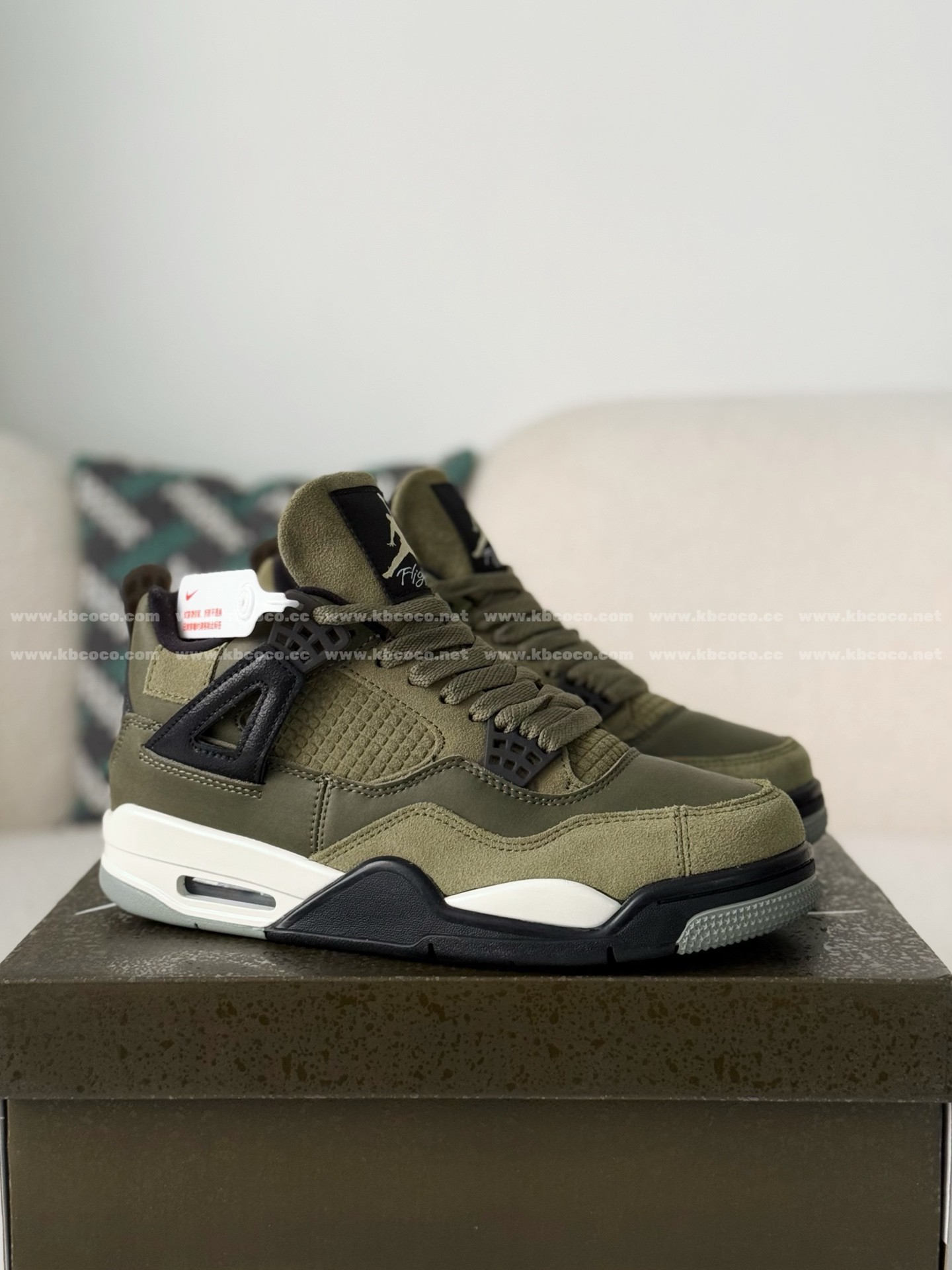 「#6649」Jordan Air Jordan 4 Craft “Olive” Basketball Shoes