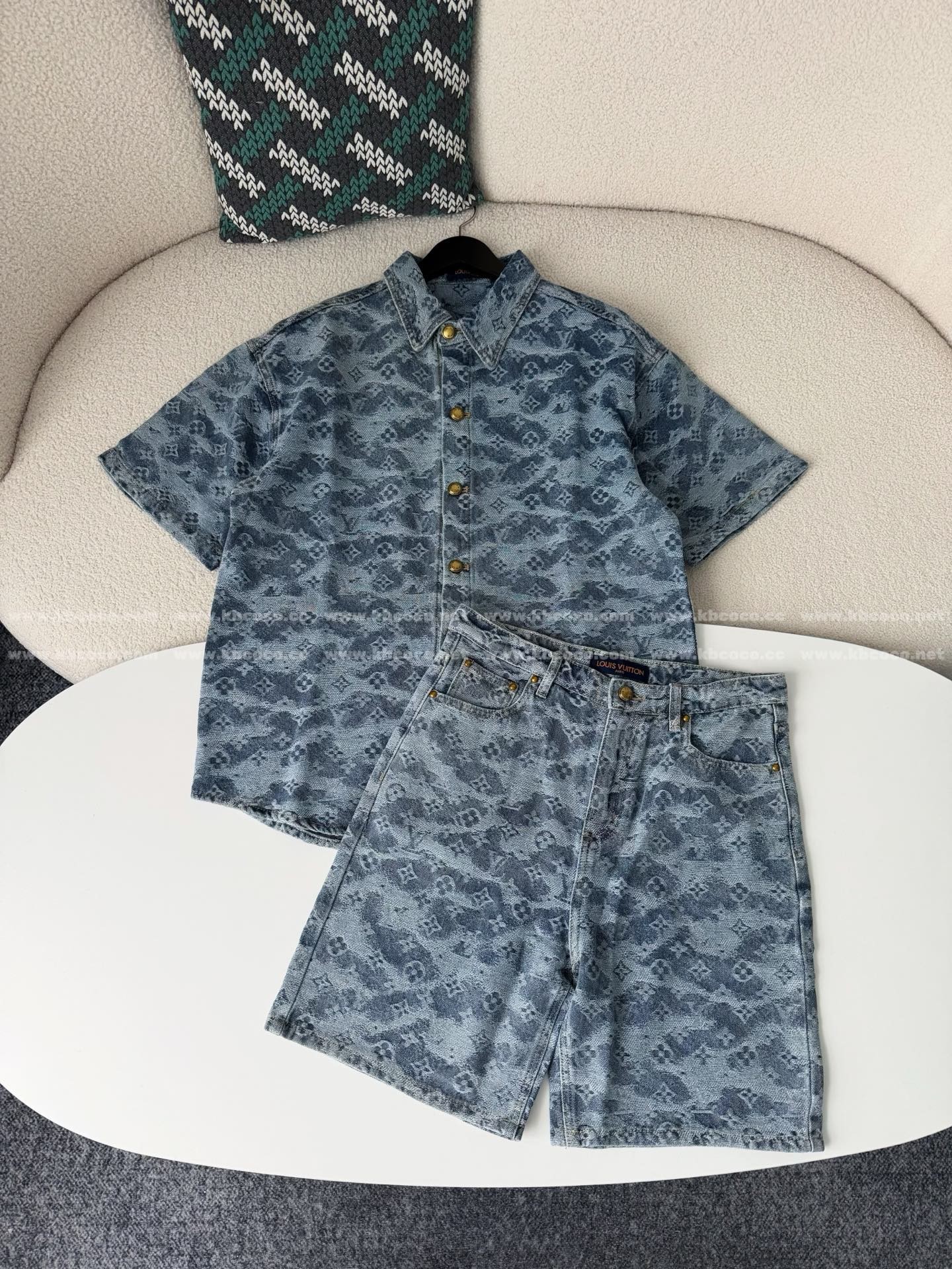 「#6774」LOUIS VUITTON DENIM SHIRT SUIT