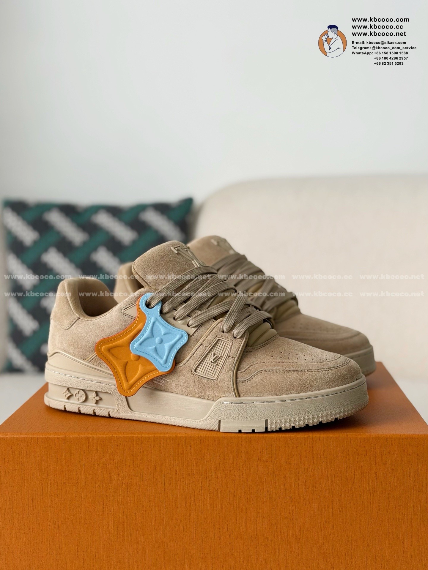 「#7114」LOUIS VUITTON TRAINER DISTRESSED SNEAKERS