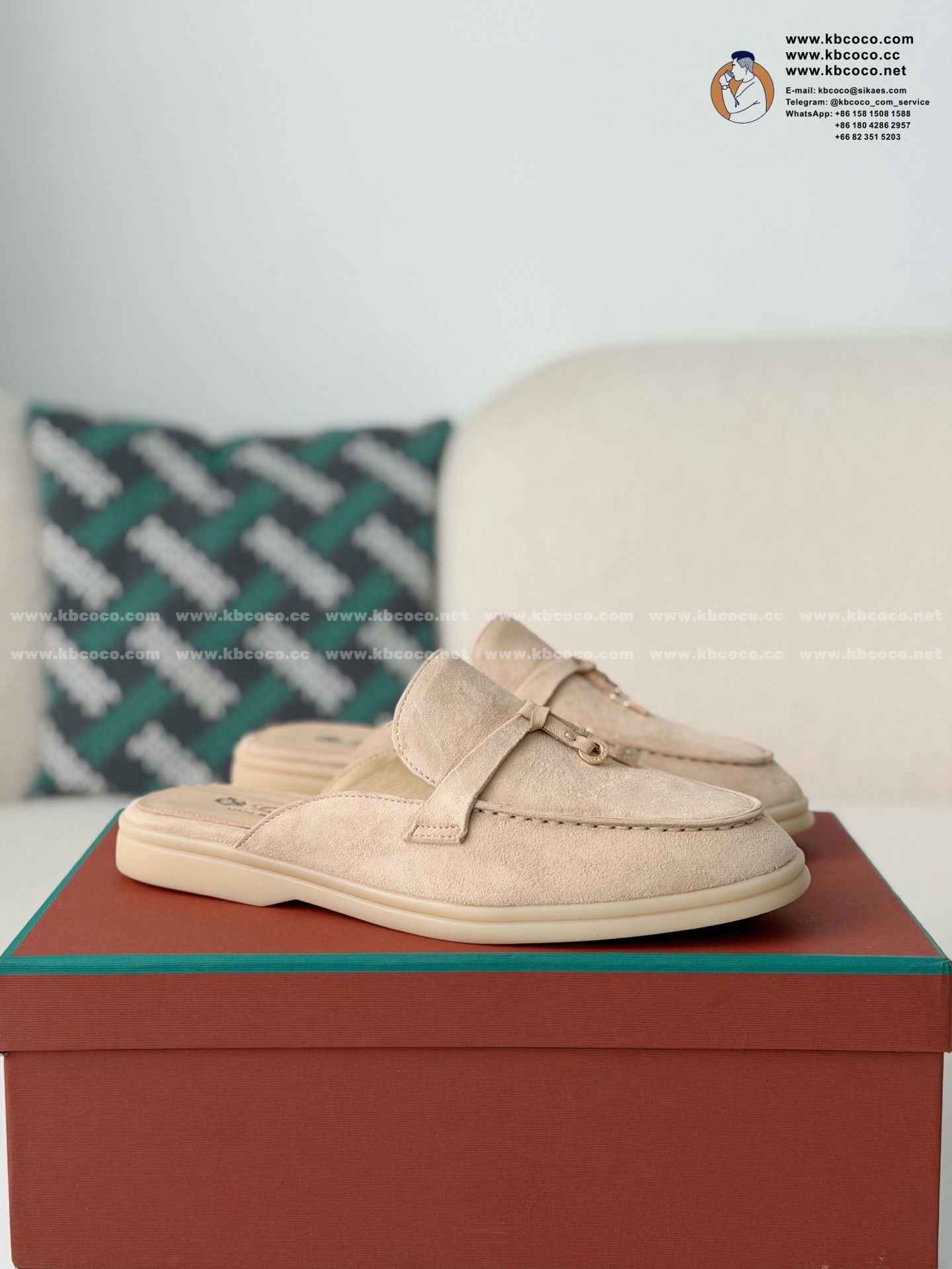 「#7651」Loro Piana Babouche Charms Walk Slippers