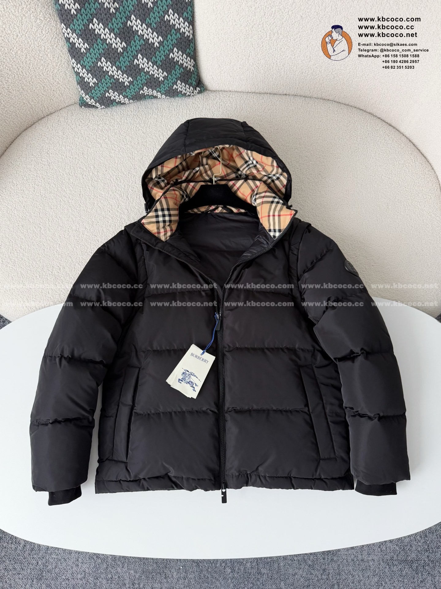 「#7893」Burberry FW25 Detachable-Sleeve Hooded Down Jacket